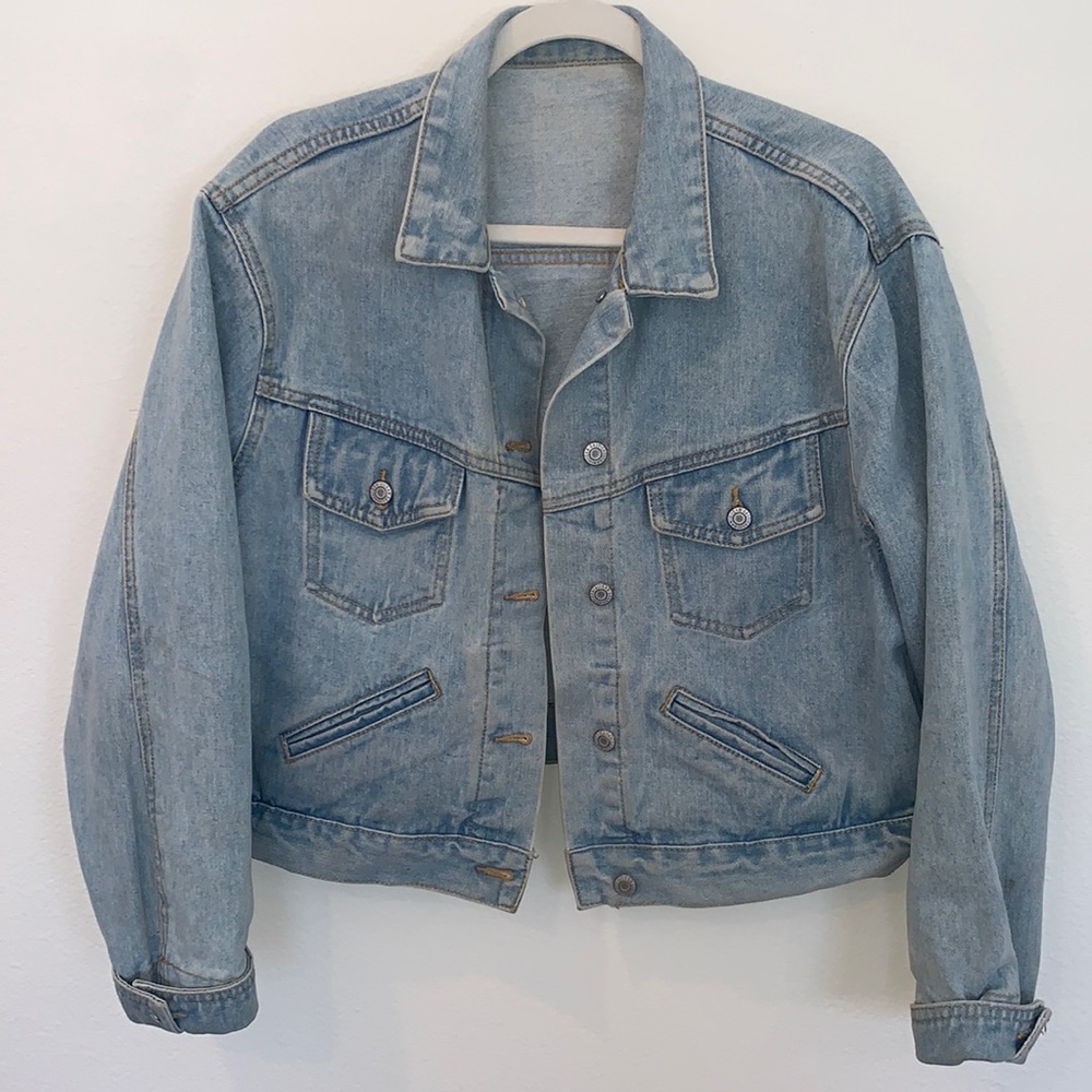 Light wash cropped jean jacket